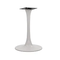 Zakřivená centrální kovová podnož stolu, bílošedá, průměr 49 cm, výška 72,5 cm