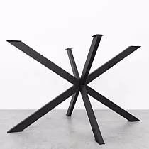 Černý ocelový demontovatelný 3D pavoučí rám stolu pro moderní interiér – 120x80 cm, výška 71 cm