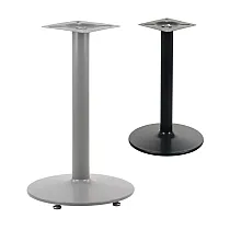 Centralt metalbordben af stål, sort eller aluminiumsfarve, højde 72 cm, foddiameter 46 cm