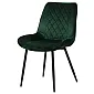 Sæt med fire polstrede stole til stuen, mosgrøn farve