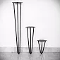 Metalbordben Hårnål 3 stænger med fødder (73, 40, 20 cm) - 4 ben sæt