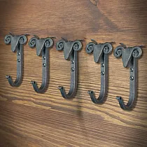 Kleiderbügel-Set 5-tlg., Metall geschmiedet, Schafskopf, Höhe 10 cm