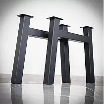 Tischbeine aus Metall in H-Form für Esstisch oder Bürotisch, Höhe 71 cm, Gesamtbreite 79 cm, Set mit 2 Beinen