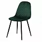 Επενδυμένες βελούδινες καρέκλες χωρίς υποβραχιόνια, χρώμα πράσινο βρύα, σετ 4 καρεκλών