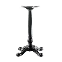 Vintage cast iron table base with 4 feet, HORECA, black color, height 72 cm, suitable for tabletop 90x90 cm, 21 kg, or bar heigh 106 cm for 60x60cm tabletop