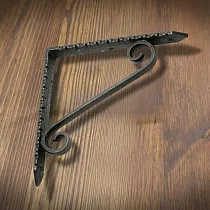 Cast iron shelf support, holder with a height of 15.5 cm and a depth of 15.5 cm, set of 2 pieces.