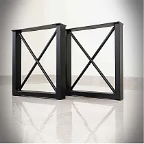 Square-shaped table leg with &amp;quot;X&amp;quot; shaped crossbar design, height 45 cm, width 40 cm, 2 pcs. in set