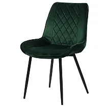 Set of four upholstered chairs for the living room, moss green colour