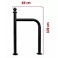 Outdoor metal bicycle parking rack from steel, screw-mounted to the surface, black color, dimensions 100x60
