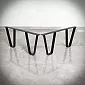 Pernas de mesa de aço duráveis e baixas, feitas de ferro plano, altura 38 cm, largura 80 cm, 2 peças.