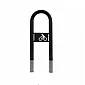 Porte-vélos extérieur durable en acier, fixé au béton, avec logo vélo, couleur noire, dimensions 80X36 cm
