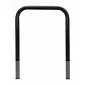 Suport de parcare metalic exterior pentru biciclete din otel, ancorat pe beton, culoare neagra, dimensiune 80x80 cm