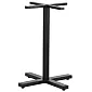 Base central de taula feta d'acer, una columna, alçada 72,5 cm, dimensions de la base inferior 58x58 cm, color negre