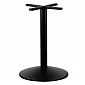 Base de mesa central em metal, altura 72 cm, com grande placa de fundo de base com diâmetro 53,5 cm, cor preta