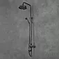Retro style shower system, brass, black color h: 1400 mm