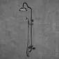 Sistema doccia in stile retrò in ottone, altezza 137 cm, colore nero