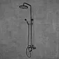 Retro style shower system, brass, black, h: 1295 mm