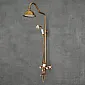 Sistema de dutxa d'estil retro de llautó de luxe, color bronze antic, acabat ceràmic, alçada 142 cm