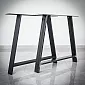 Patas de mesa de acero tipo A forma de trapezoide invertido, más anchas en la parte inferior y ligeramente más estrechas en la parte superior, alto 71 cm, ancho 80 cm, juego de 2 piezas