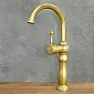 Retro style washbasin faucet made of brass, height 430mm, spout length 190mm