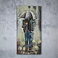 3D metal art Man in the rain, 60x120cm