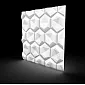 Decorative wall panels made of polystyrene Cells, 60x60cm, white color, set of 12 pcs.