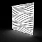 Decoratieve wandpanelen gemaakt van polystyreen Lines, 60x60cm, witte kleur, set van 12 stuks.