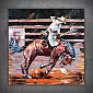 3D fém műalkotás, kép, Rodeo, lovagló cowboy, mérete 100x100 cm