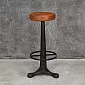 Wild west style cast iron bar stool Arizona with eco leather seat, height 80cm