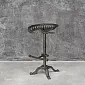 Wild west style adjustable cast iron bar stool Nevada, dark gray, height 650-880mm
