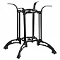 Stor størrelse støbejerns bordfod med 4 fod, sort farve, højde 72 cm, velegnet til bordplader 100x100 cm, vægt 21,5 kg