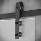 Enfløyet skyvedørsystem for glassdører, opptil 130 kg, lengde 2 meter, svart, veggmontert