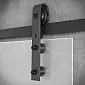 Sistema de puerta corredera de una sola hoja para puertas de vidrio, hasta 130 kg, longitud 2 metros, negro, montado en la pared