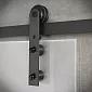 Skyvedør enkeltblads glassdørsystem, vekt opptil 130 kg, lengde 2 meter, svart farge, veggmontert