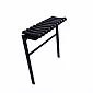 Betongbar metallisk kirkegårdsbenk med PVC-ribber - senkemekanisme, høyde 75 cm, lengde 50, 72 eller 82 cm