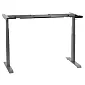 Metallinen pöytärunko sähköisesti säädettävällä korkeudella, kaksi moottoria, alumiinin värinen, korkeus 61,5-126,5 cm, pituus 119-172 cm