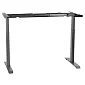 Estrutura de mesa de metal com ajuste elétrico de altura, cor alumínio, dois motores, altura 70,5-118 cm, comprimento 119-172 cm