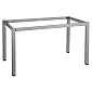 Tavolo con struttura in metallo con gambe quadrate, dimensioni 196x76 cm, altezza 72,5 cm, colore grigio o bianco