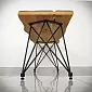 Elegant steel legs for coffee-table, width 40 cm, height 45 cm, set of 2 pcs.