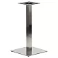 Perna de mesa em aço inoxidável, fosco, dimensões da base 40x40 cm, altura 72 cm, para superfícies até 60x60 cm