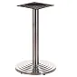 Centralt metalbordstel lavet af rustfrit stål, højde 71,5 cm, børstet, diameter 45 cm