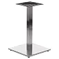 Pata central de mesa de acero inoxidable, altura 71,5 cm, tamaño de placa base 45x45 cm, columna central rectangular 6x6 cm