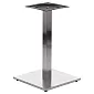Pata de mesa central fabricada en acero inoxidable, medidas base 45x45 cm, pata central 60x60 mm, altura 71,5 cm