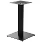 Central table leg made of metal, black color, base dimensions 45x45 cm