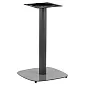 Central bordfod af metal, grå farve, højde 73 cm, fodmål 45x45 cm, vægt 13,9 kg