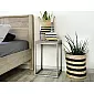 Natbord lavet af fyrretræsoverflade og metalstel, højde 53 cm, bredde og dybde 37 cm, sæt med 2 stk.