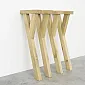Potes de taula de fusta massissa de roure natural, forma de Y, alçada 74 cm, conjunt de 4 unitats