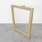 Cosa boird darach amh le haghaidh táblaí, cruth trapezoidal, airde 71 cm, leithead uasta 78.5 cm, sraith de 2 ríomhaire