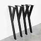 Kovové stolové nohy typu Y z oceli, černá barva, výška 71 cm, šířka 26 cm, sada 4 nohou