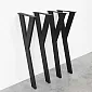 Pernas de mesa de metal tipo Y feitas de aço, cor preta, altura 71 cm, largura 26 cm, conjunto de 4 pernas